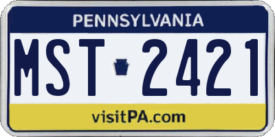PA license plate MST2421