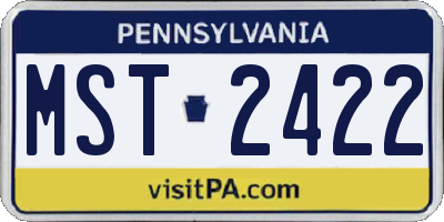 PA license plate MST2422