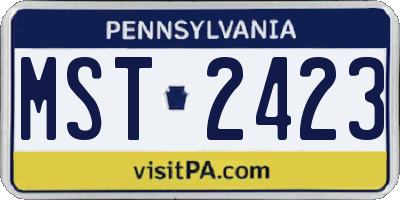 PA license plate MST2423