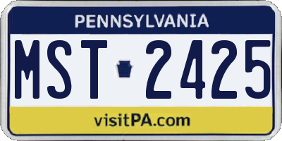PA license plate MST2425