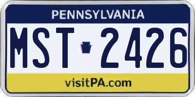 PA license plate MST2426