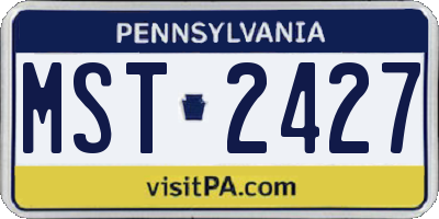 PA license plate MST2427