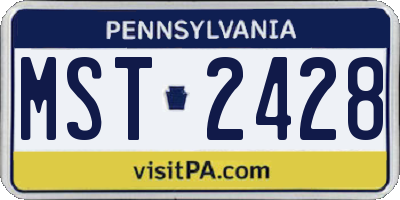 PA license plate MST2428