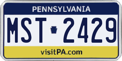PA license plate MST2429