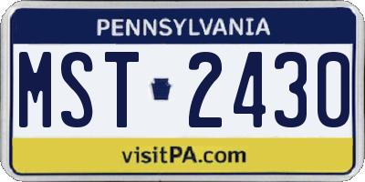 PA license plate MST2430