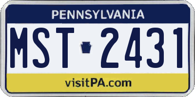 PA license plate MST2431