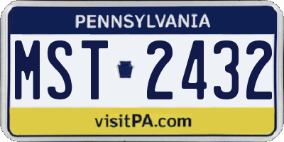 PA license plate MST2432