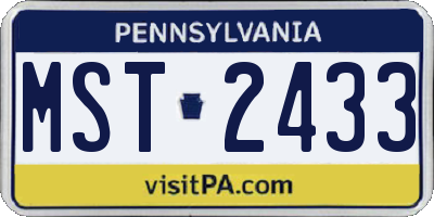 PA license plate MST2433
