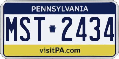 PA license plate MST2434