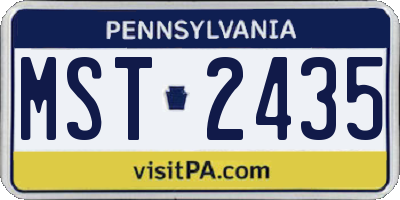 PA license plate MST2435