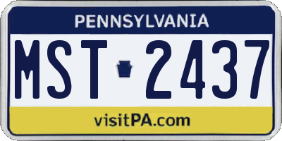 PA license plate MST2437
