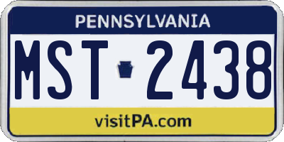 PA license plate MST2438