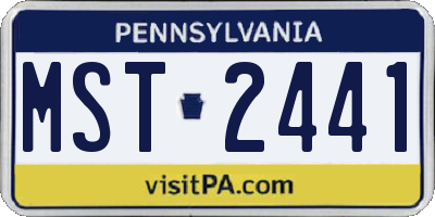 PA license plate MST2441