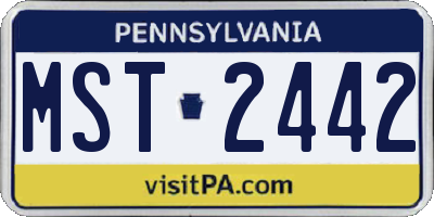 PA license plate MST2442