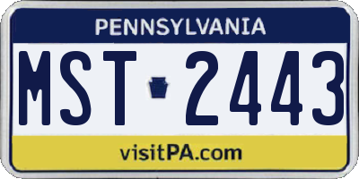 PA license plate MST2443