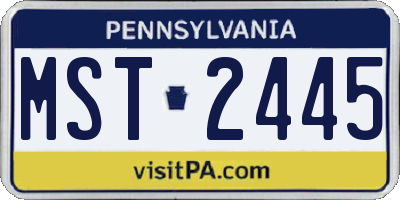 PA license plate MST2445