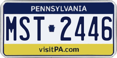 PA license plate MST2446