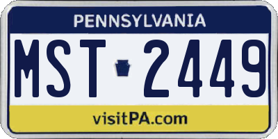 PA license plate MST2449