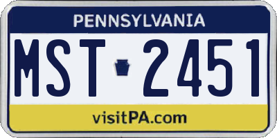 PA license plate MST2451