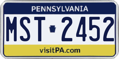 PA license plate MST2452