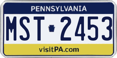 PA license plate MST2453