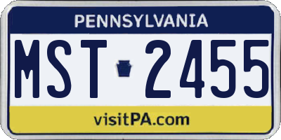 PA license plate MST2455