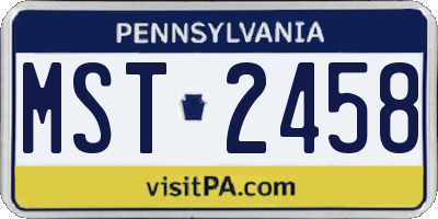 PA license plate MST2458