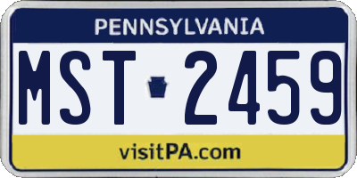 PA license plate MST2459