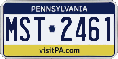 PA license plate MST2461