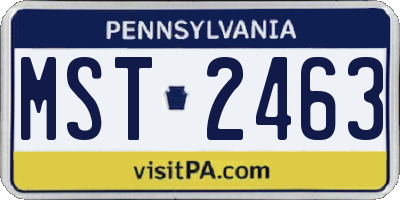 PA license plate MST2463