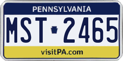 PA license plate MST2465