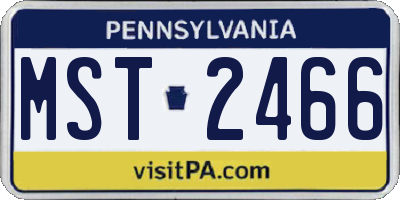 PA license plate MST2466