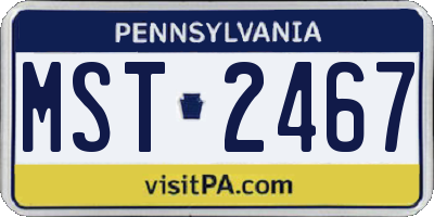 PA license plate MST2467