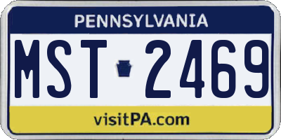 PA license plate MST2469