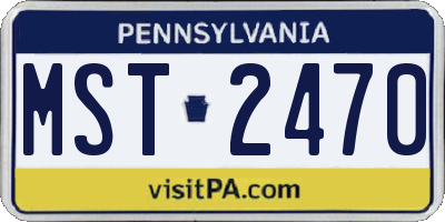 PA license plate MST2470