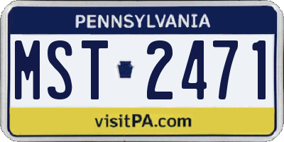 PA license plate MST2471