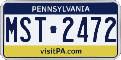 PA license plate MST2472