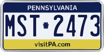 PA license plate MST2473