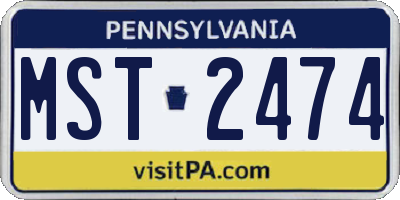 PA license plate MST2474