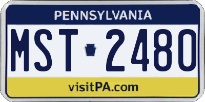 PA license plate MST2480