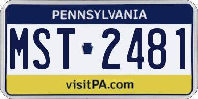 PA license plate MST2481