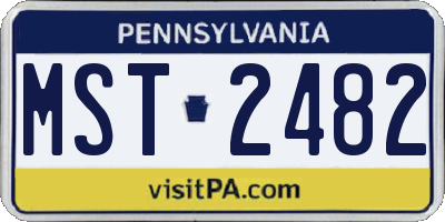 PA license plate MST2482