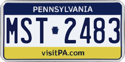 PA license plate MST2483