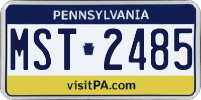 PA license plate MST2485