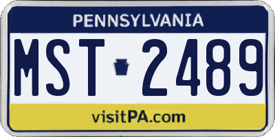 PA license plate MST2489