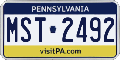 PA license plate MST2492