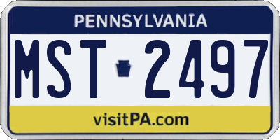 PA license plate MST2497