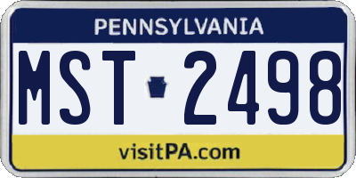 PA license plate MST2498