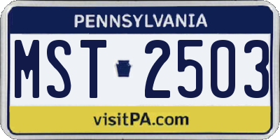 PA license plate MST2503
