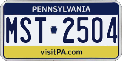 PA license plate MST2504